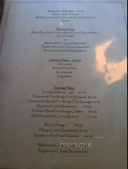 The Old Bauernhaus - Kimberley, BC menu_pic