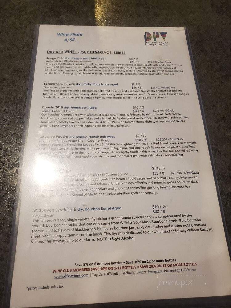 Danenberger Family Vineyards - New Berlin, IL menu_pic