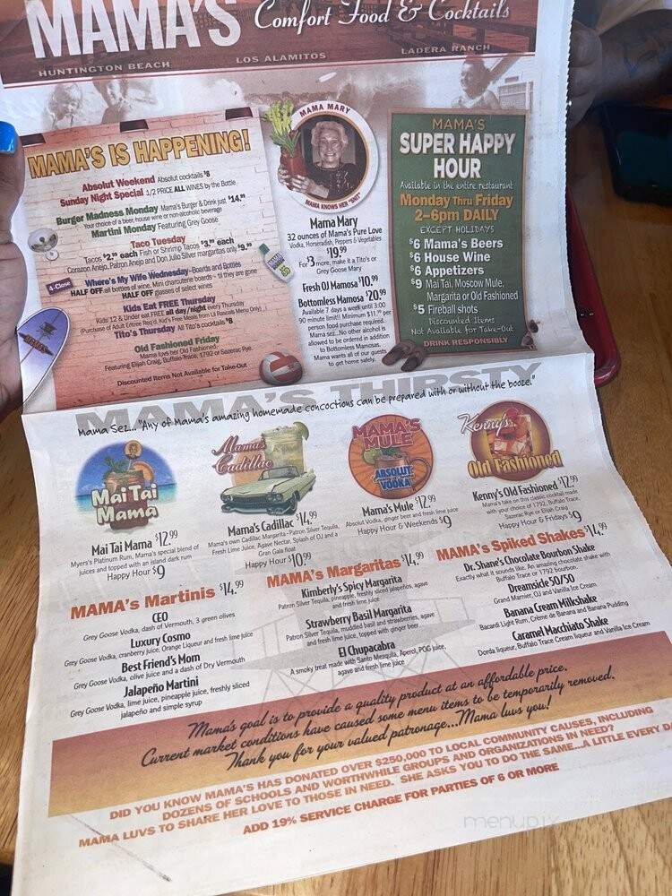 Mama's on 39 - Huntington Beach, CA menu_pic