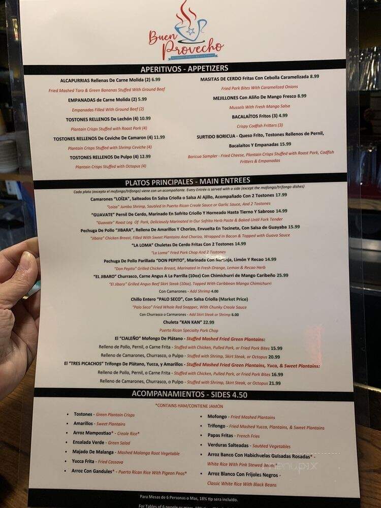 Buen Provecho - Hamilton, NJ menu_pic