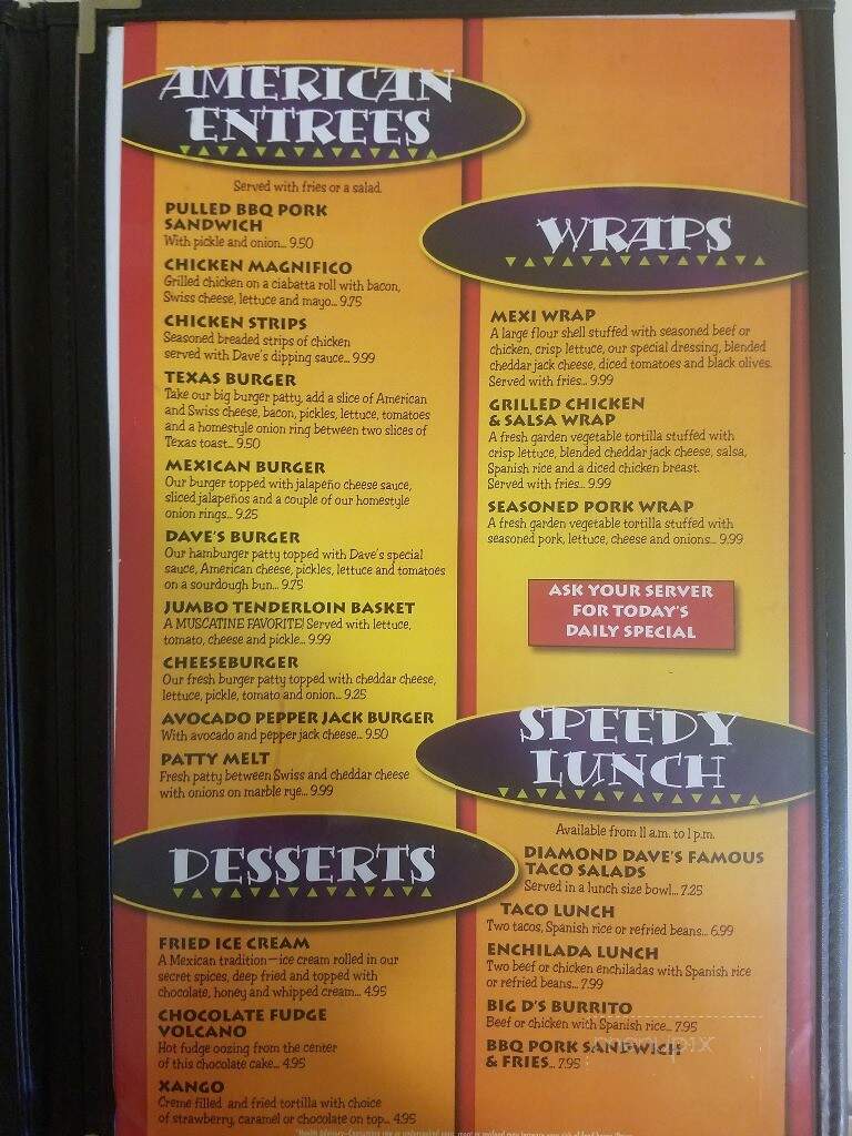Diamond Dave's - Muscatine, IA menu_pic