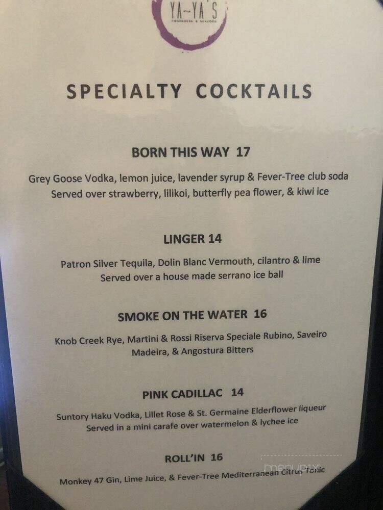 Ya-Ya's Chophouse & Seafood - Honolulu, HI menu_pic