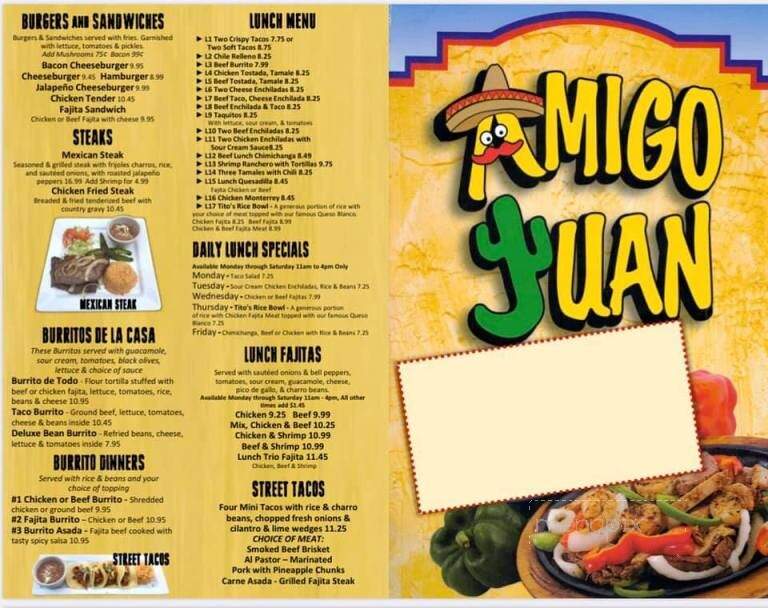 Amigo Juan - Texarkana, TX menu_pic