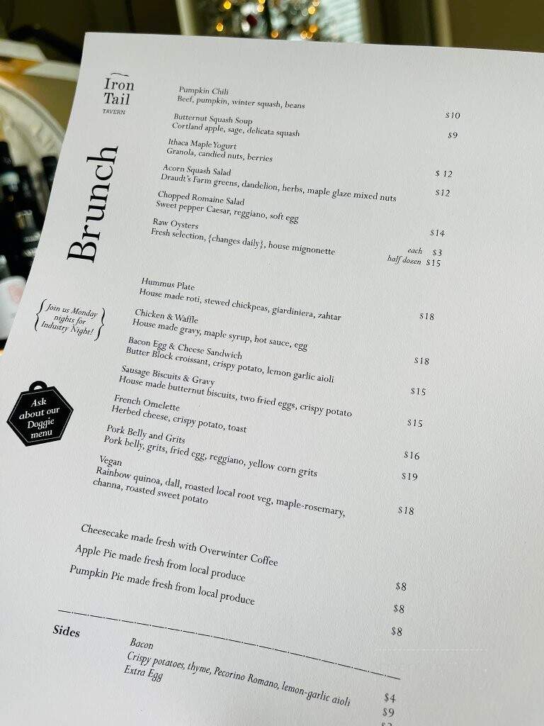 Iron Tail Tavern - Buffalo, NY menu_pic