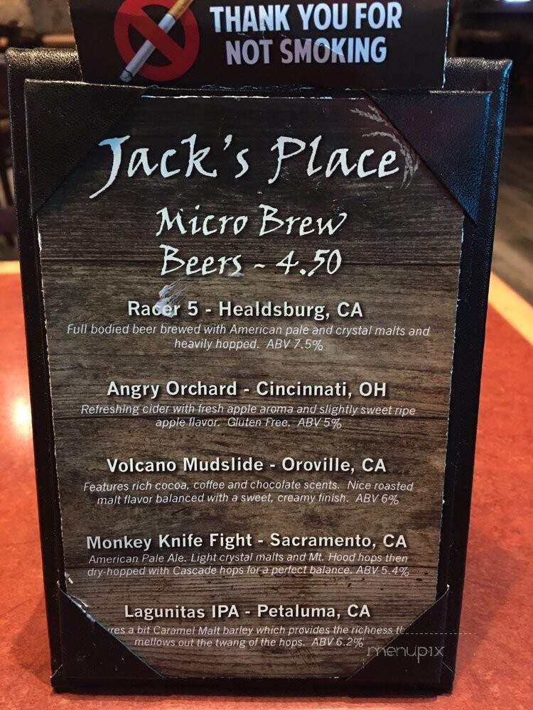 Jack's Place - Colusa, CA menu_pic