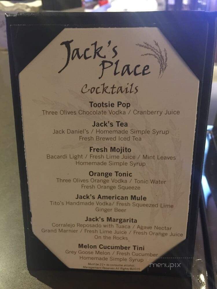 Jack's Place - Colusa, CA menu_pic