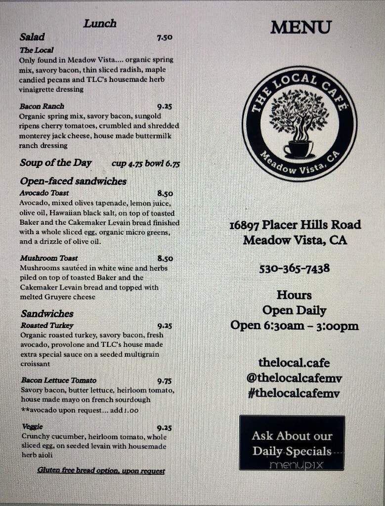 The Local Cafe - Meadow Vista, CA menu_pic