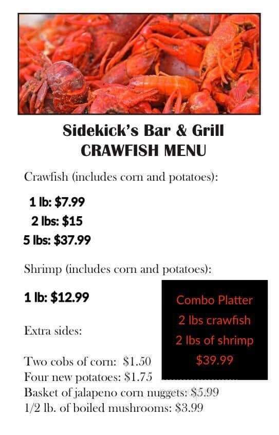 Sidekick's Bar & Grill - Emory, TX menu_pic