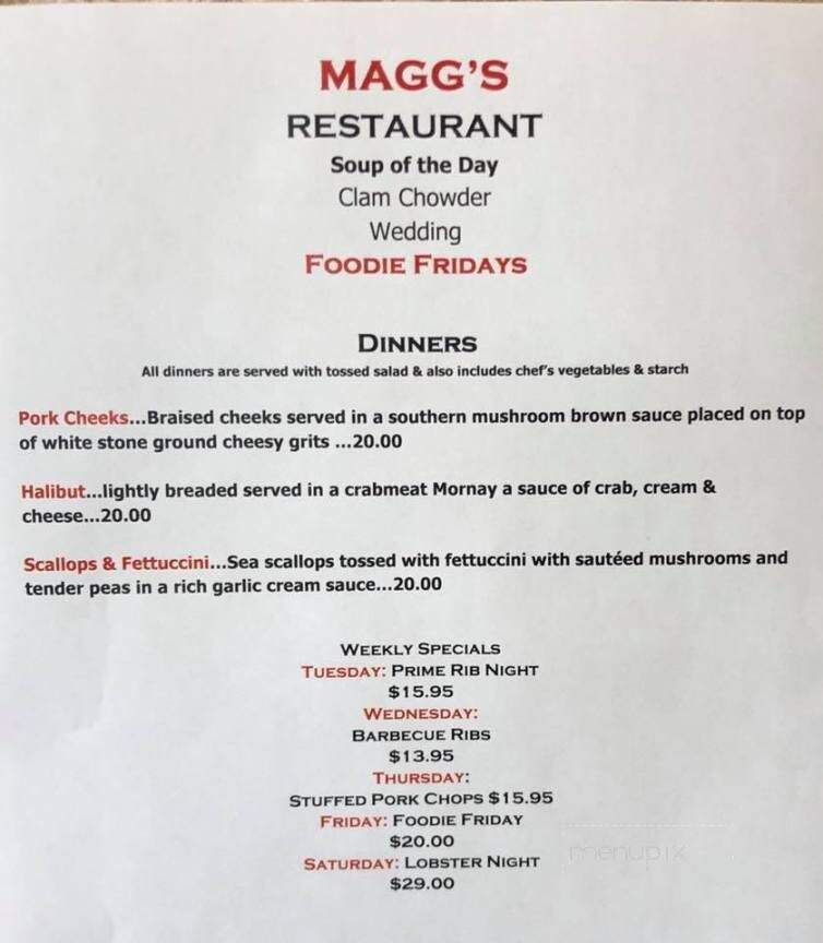 Magg's Restaurant - Aliquippa, PA menu_pic