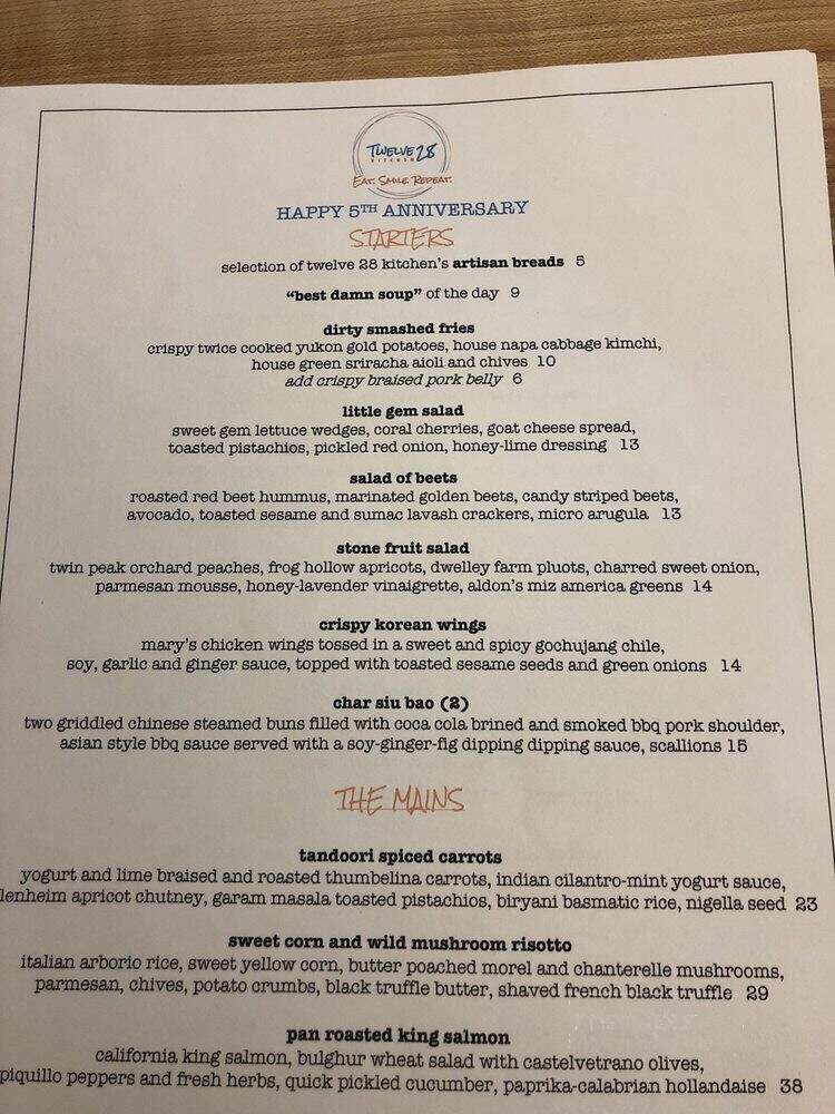 Twelve 28 Kitchen - Penn Valley, CA menu_pic