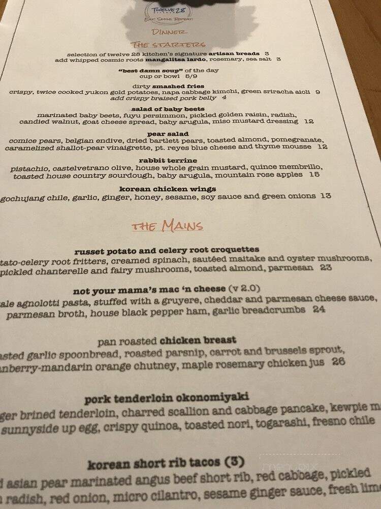 Twelve 28 Kitchen - Penn Valley, CA menu_pic