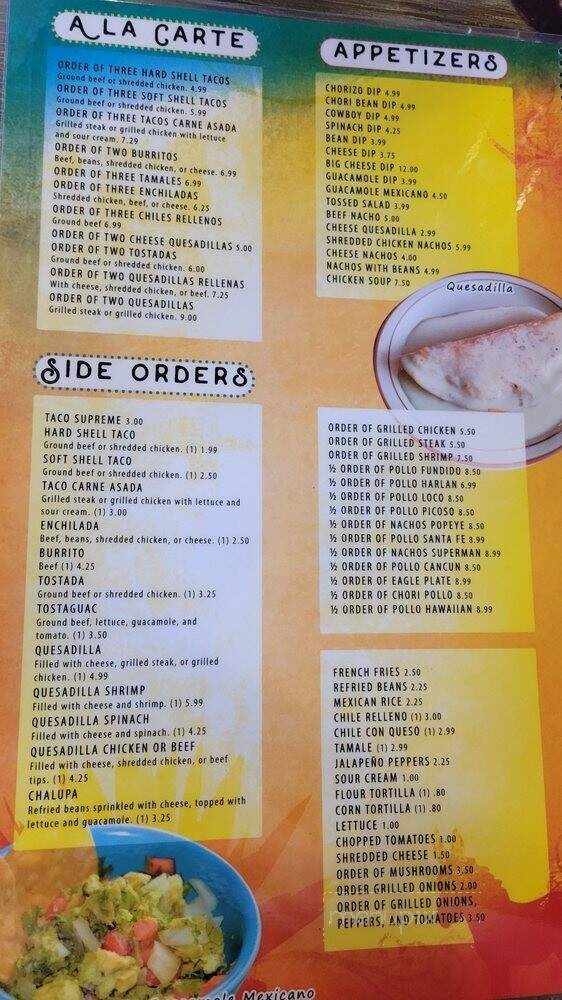 Cowboys Mexican Grill - Asheville, NC menu_pic