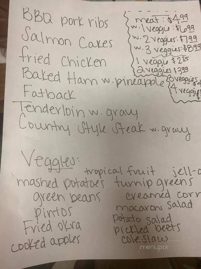 Sanitary Cafe - Reidsville, NC menu_pic