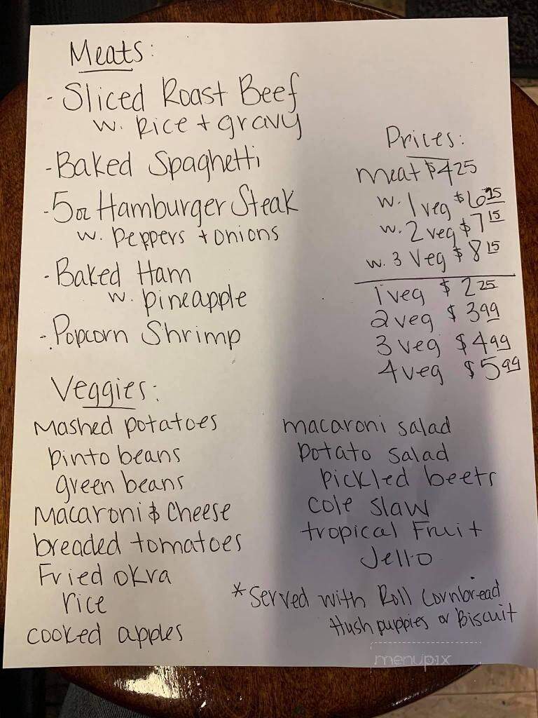 Sanitary Cafe - Reidsville, NC menu_pic