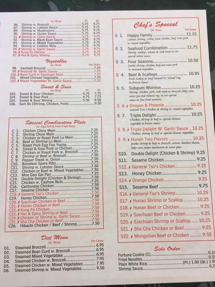 Lin Garden - Pendleton, SC menu_pic