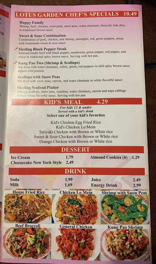 Lotus garden menu deals