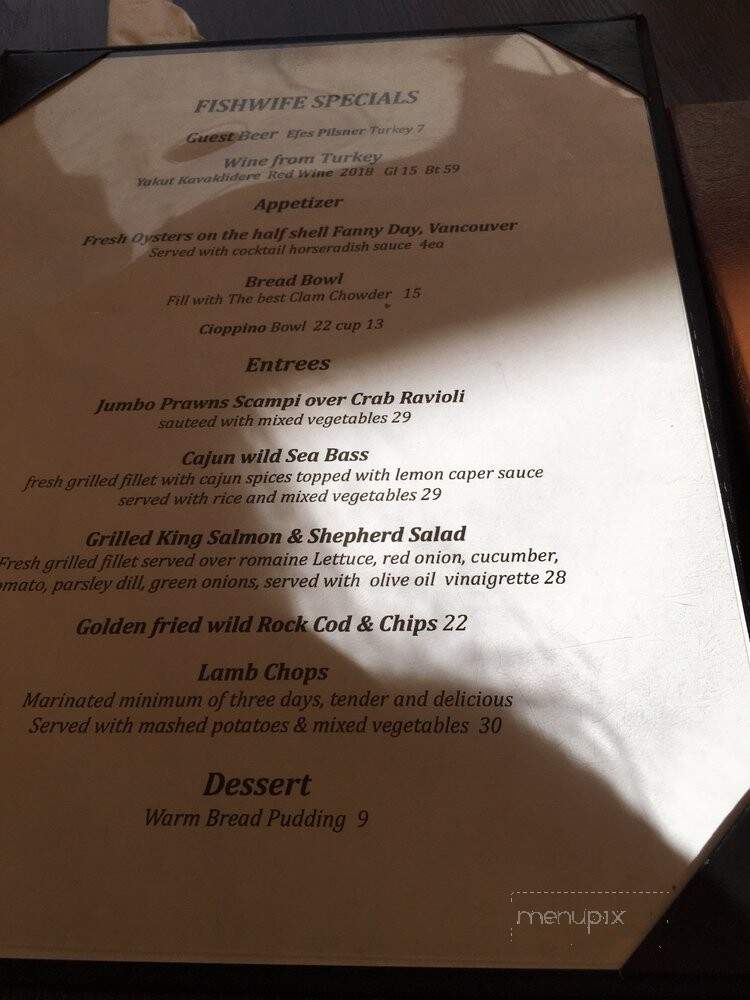 Fishwife - Pacific Grove, CA menu_pic
