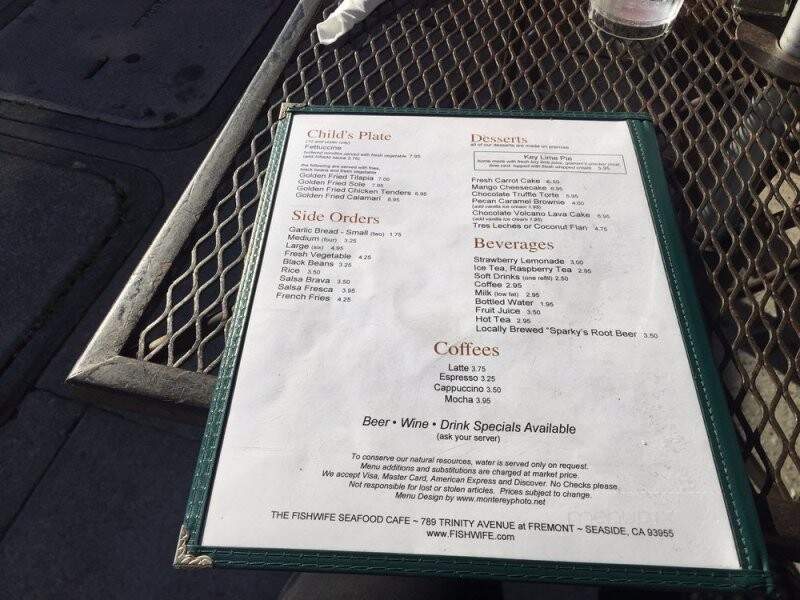 Fishwife - Pacific Grove, CA menu_pic
