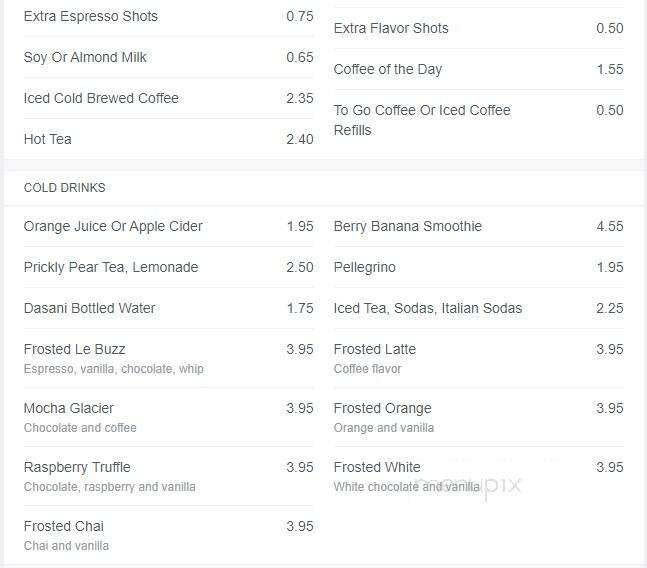 LeBuzz Caffe - Tucson, AZ menu_pic
