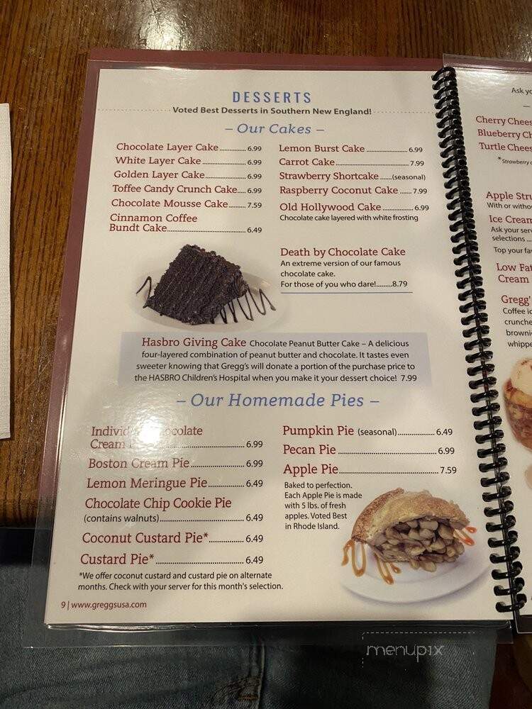 Gregg's Restaurants - East Providence, RI menu_pic