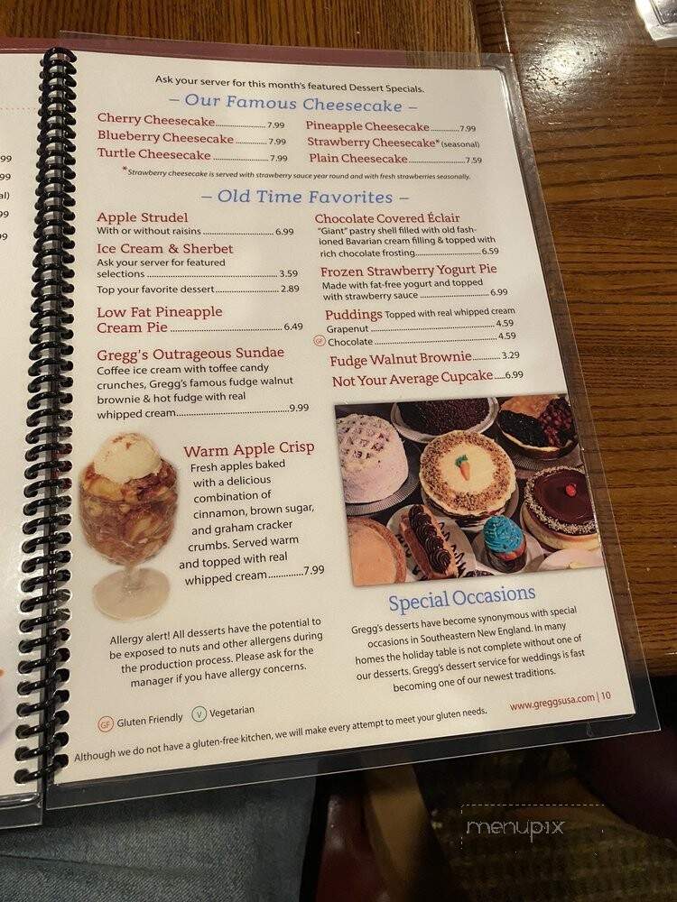 Gregg's Restaurants - East Providence, RI menu_pic