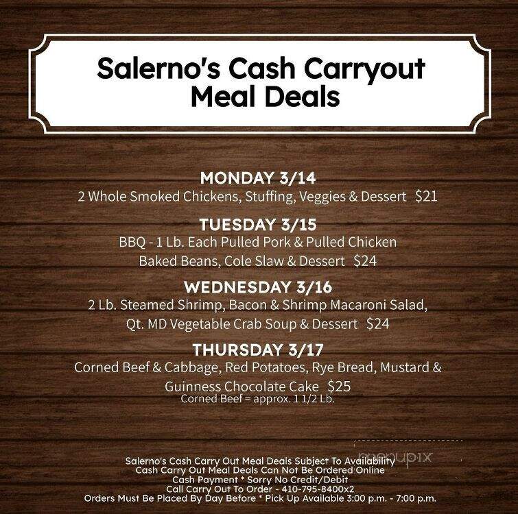 Salerno's Restaurant - Eldersburg, MD menu_pic