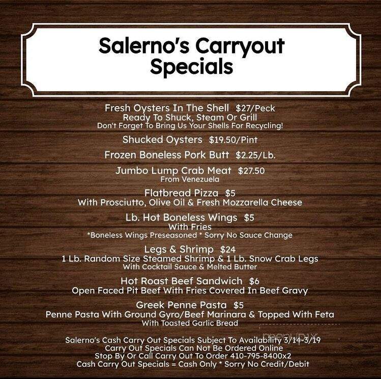 Salerno's Restaurant - Eldersburg, MD menu_pic