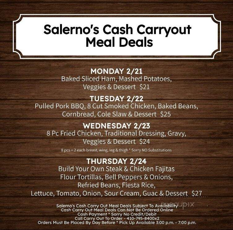 Salerno's Restaurant - Eldersburg, MD menu_pic