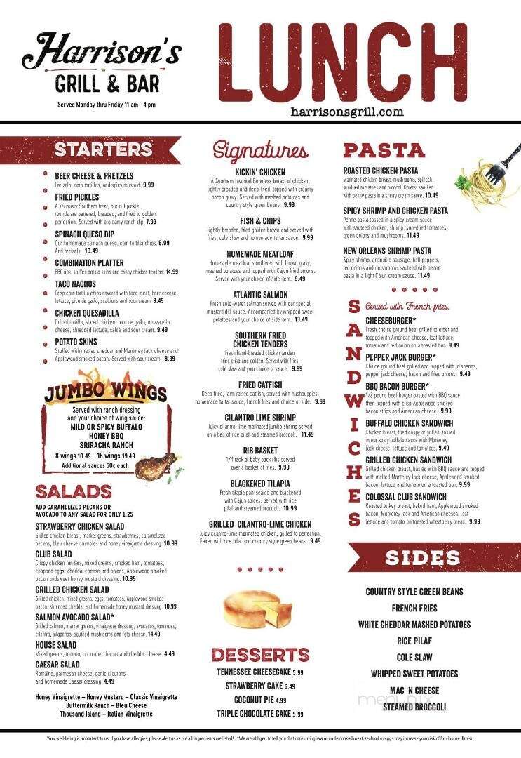 Harrison's - Clinton, TN menu_pic