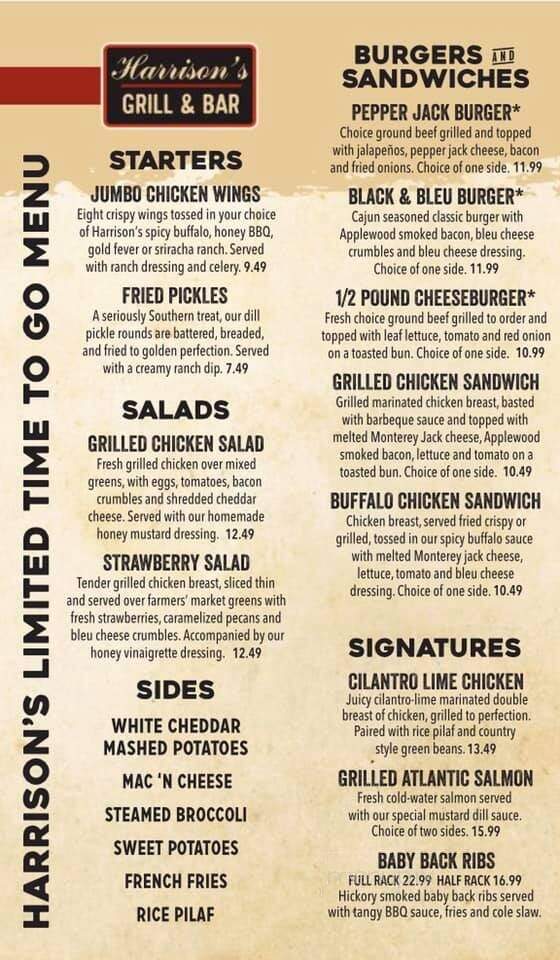 Harrison's - Clinton, TN menu_pic