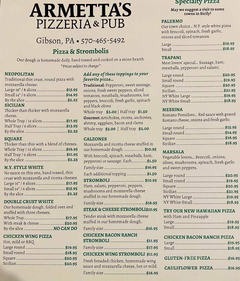 Armetta's Pizzeria & Pub - New Milford, PA