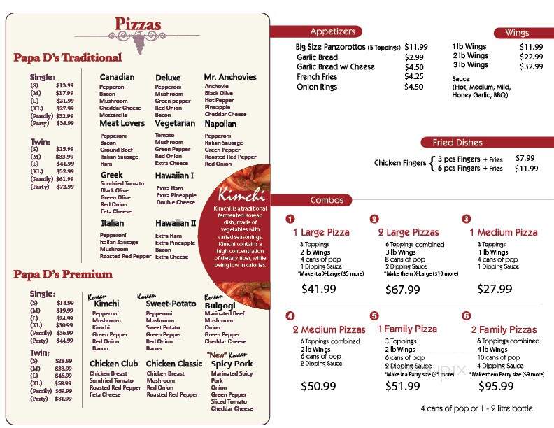 Best Pizza In Town - Newmarket, ON menu_pic