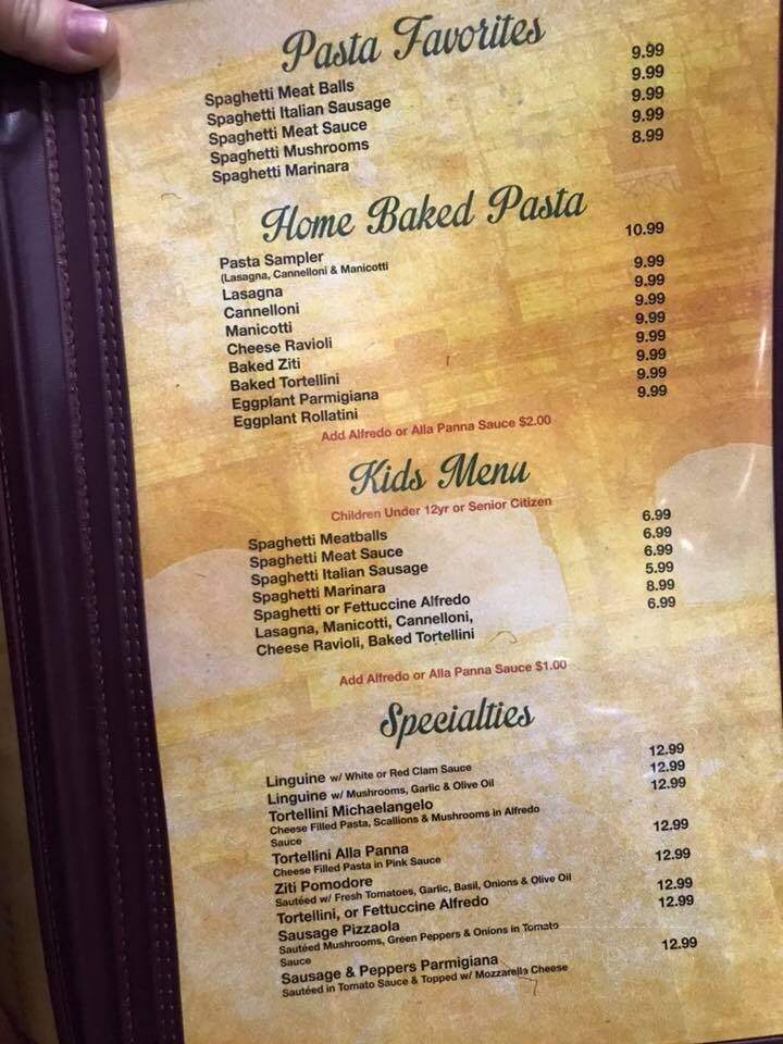 Bella Sera - Fredericksburg, TX menu_pic