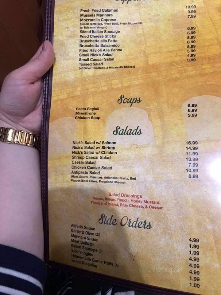 Bella Sera - Fredericksburg, TX menu_pic