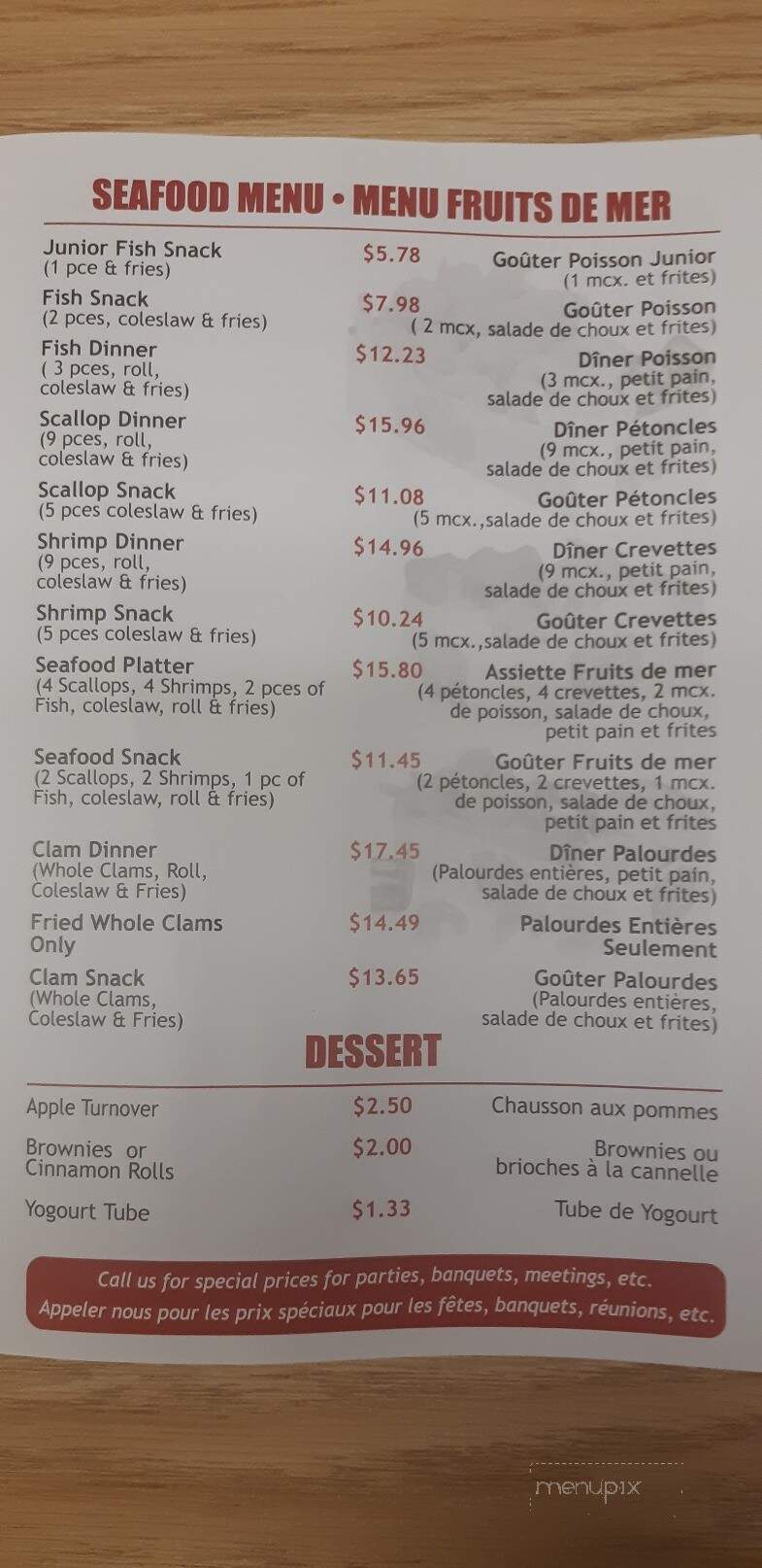 Dixie Lee Chicken - Campbellton, NB menu_pic