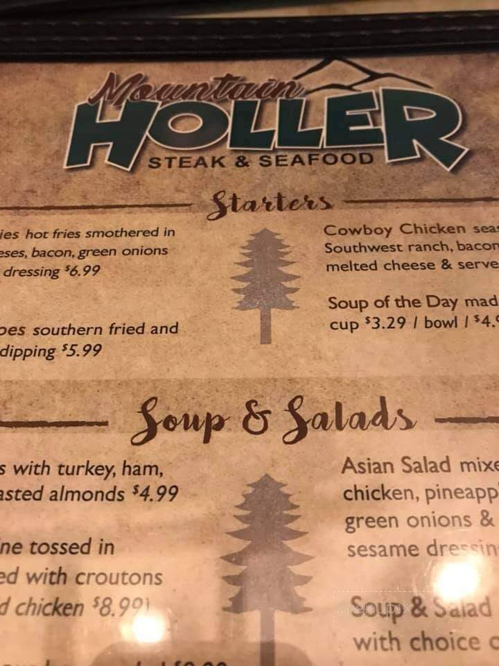 Mountain Holler - Bakersville, NC menu_pic
