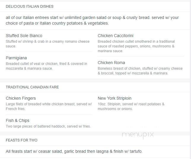 Tony's Famous Italian Restaurant - London, ON menu_pic