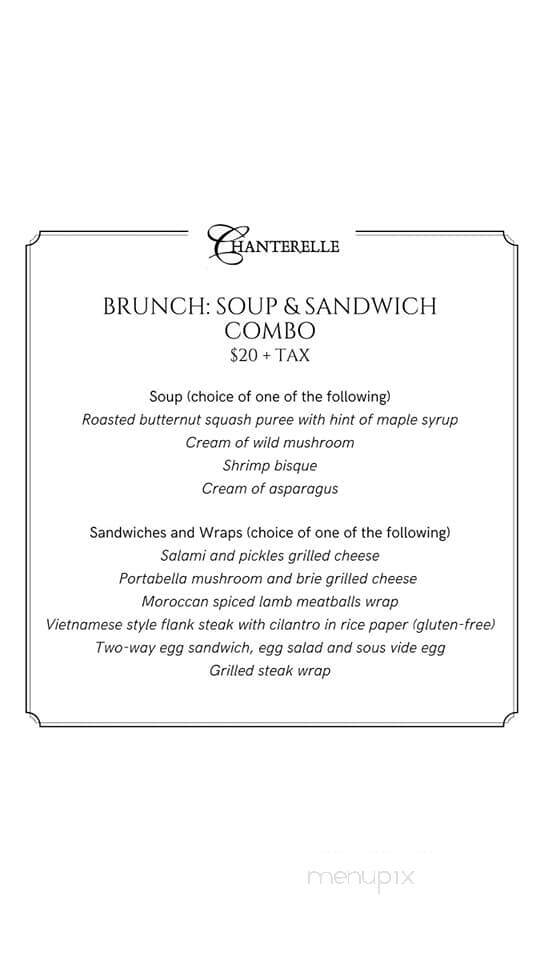 Chanterelle Bistro - Bowmanville, ON menu_pic
