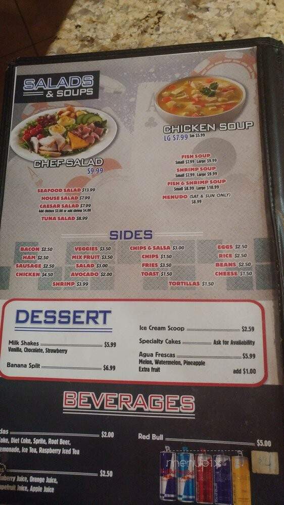 Bankers Casino - Salinas, CA menu_pic