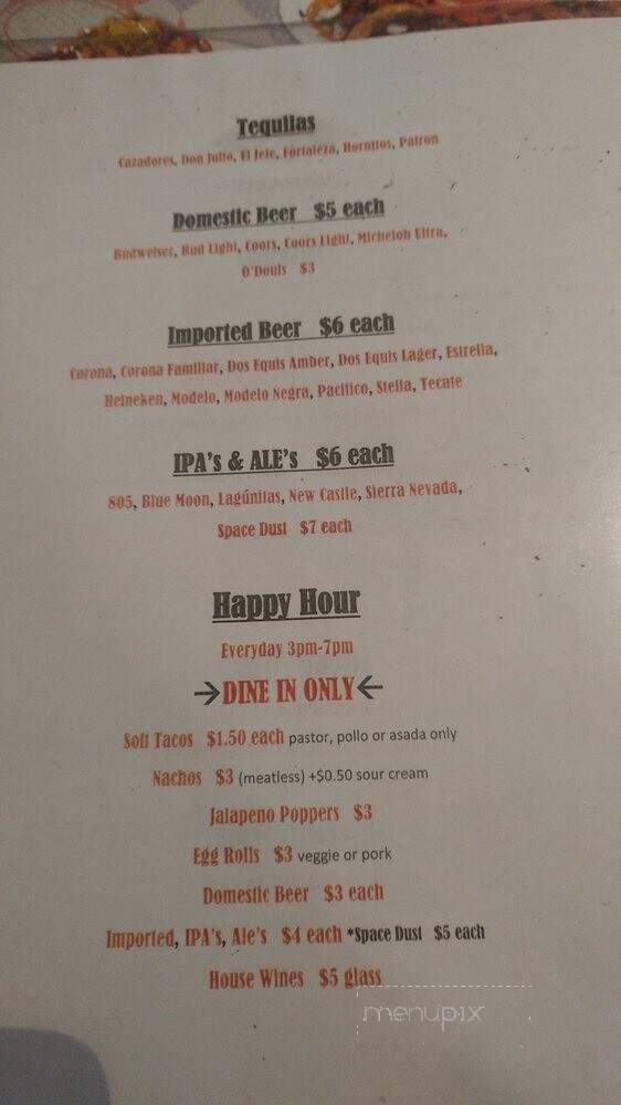 Bankers Casino - Salinas, CA menu_pic