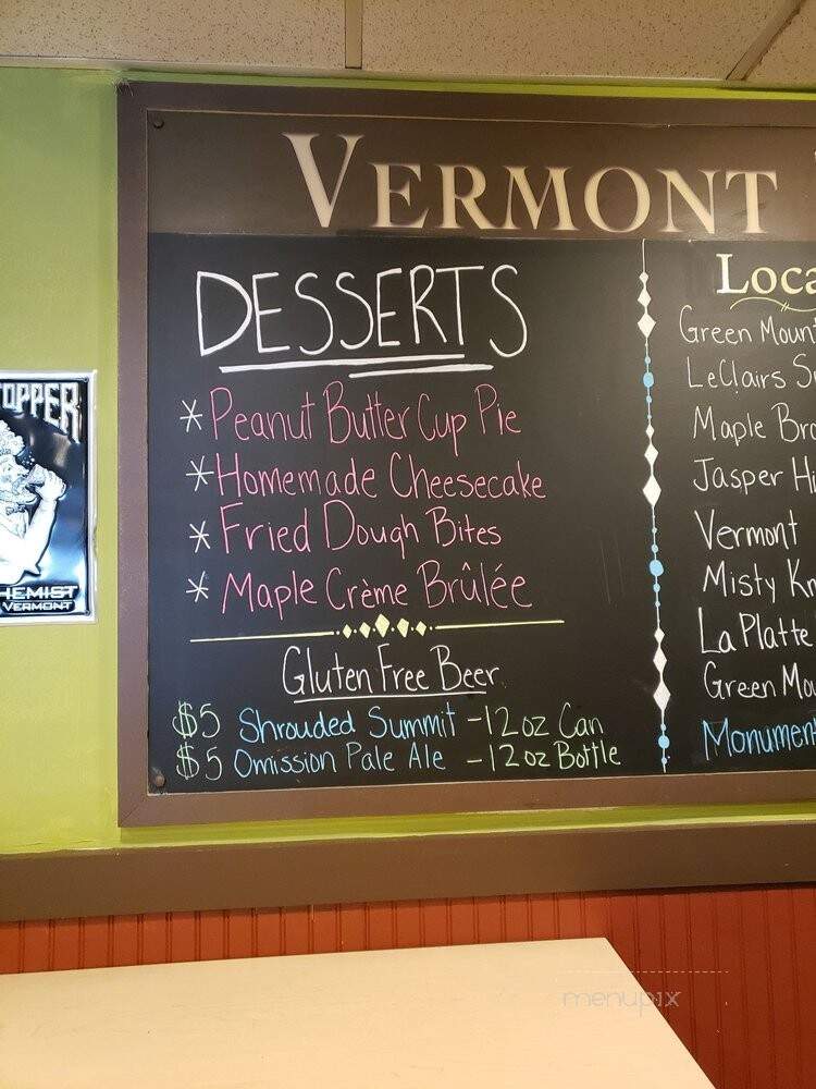 Vermont Tap House & Woodfire Pizza - Rutland, VT menu_pic