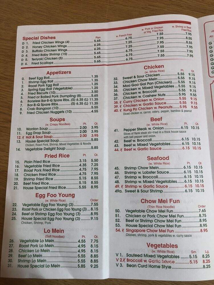 Great Wall Chinese Restaurant - Clarksville, VA menu_pic