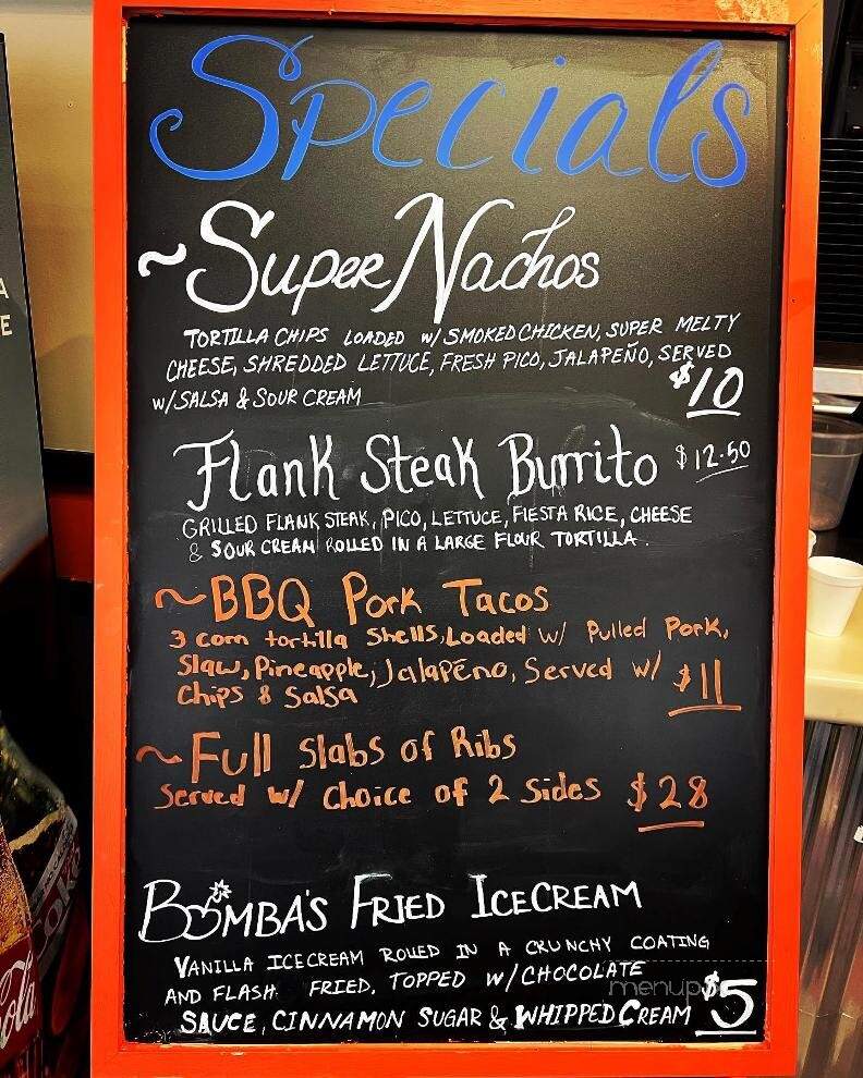 Bomba's Bar BQ - Lawton, MI menu_pic