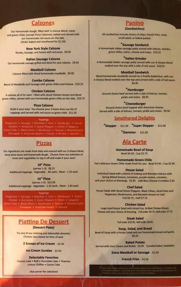 Diritos Italian Resaurant - Canon City, CO menu_pic