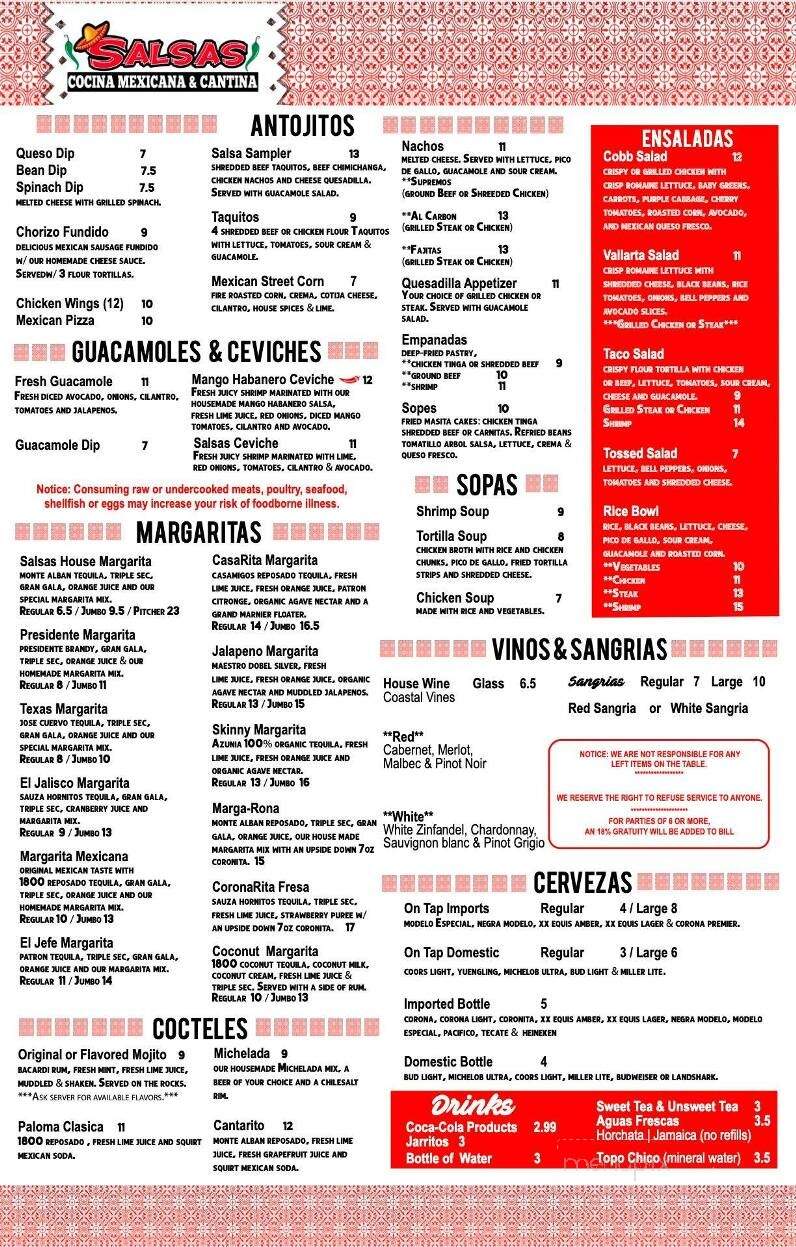Salsa's Cocina Blanding - Middleburg, FL menu_pic