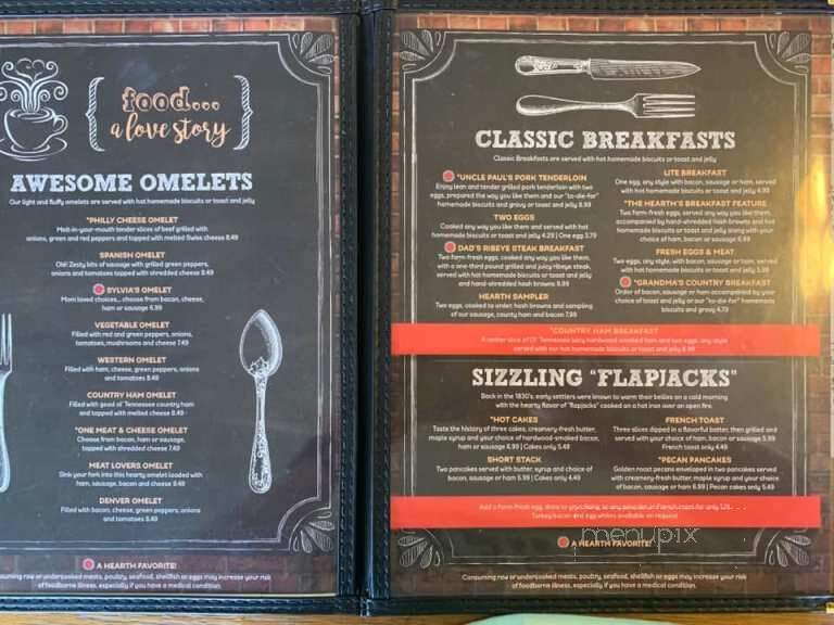Hearth Restaurant - Martin, TN menu_pic