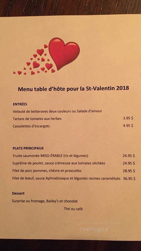 Restaurant-Bar La Villa Du Bifteck Enr - Cheneville, QC menu_pic