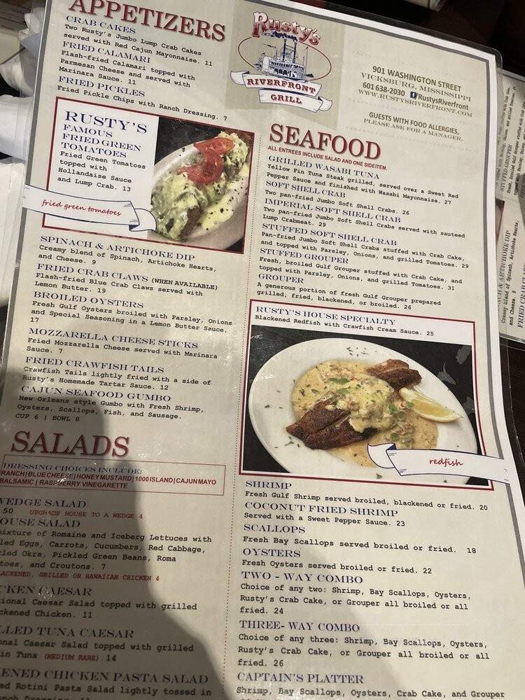 Rusty's Riverfront Grill - Vicksburg, MS menu_pic
