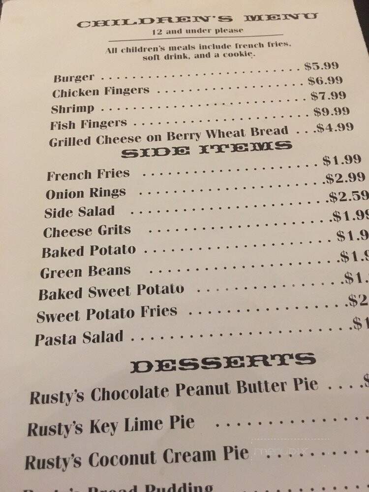 Rusty's Riverfront Grill - Vicksburg, MS menu_pic