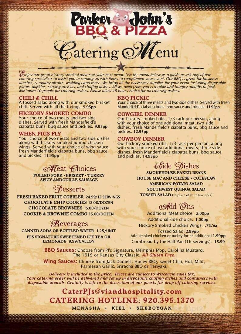 Parker John's Pizza - Kiel, WI menu_pic